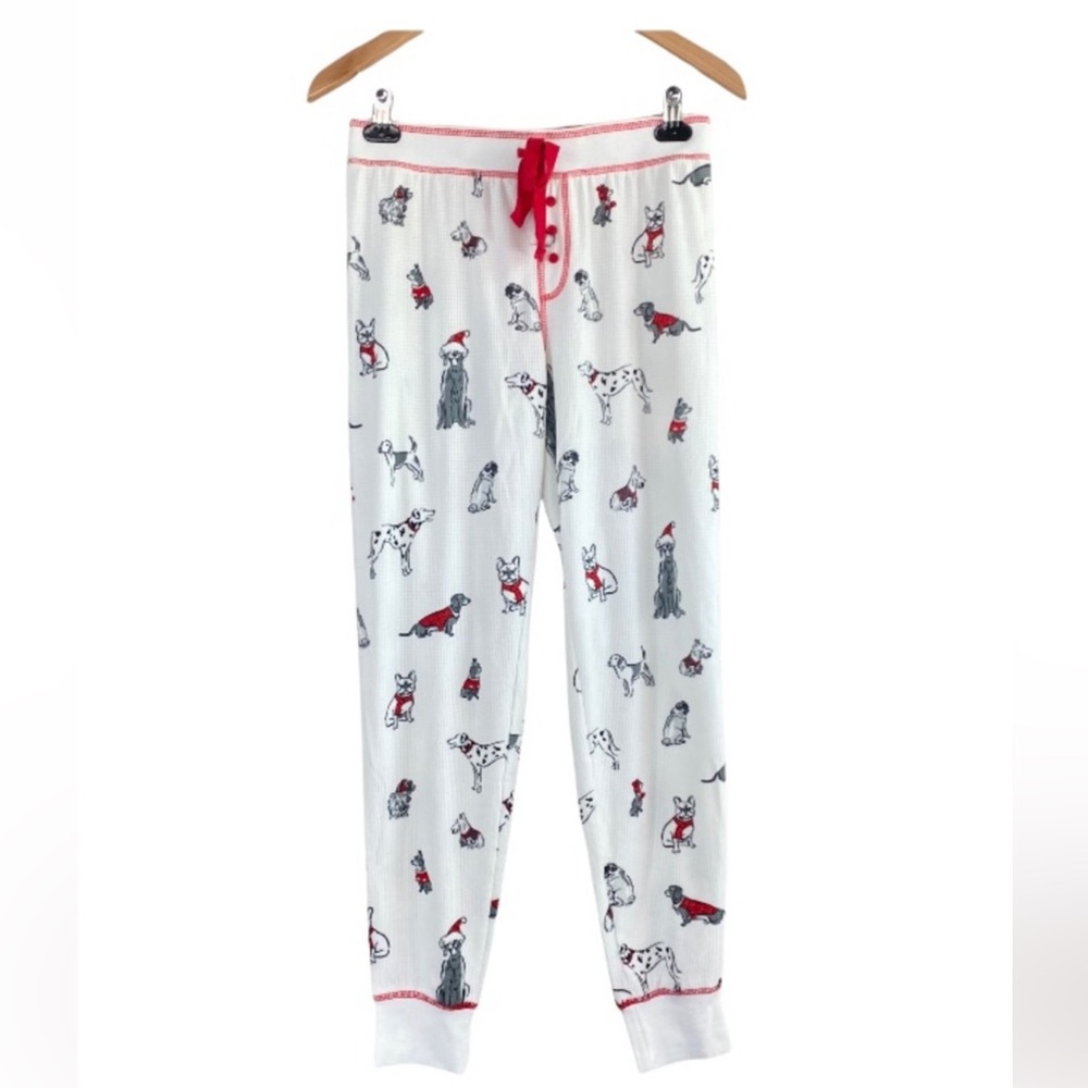 NWT $68 PJ Salvage Lounge Pajama Bottom Pants Christmas Dogs